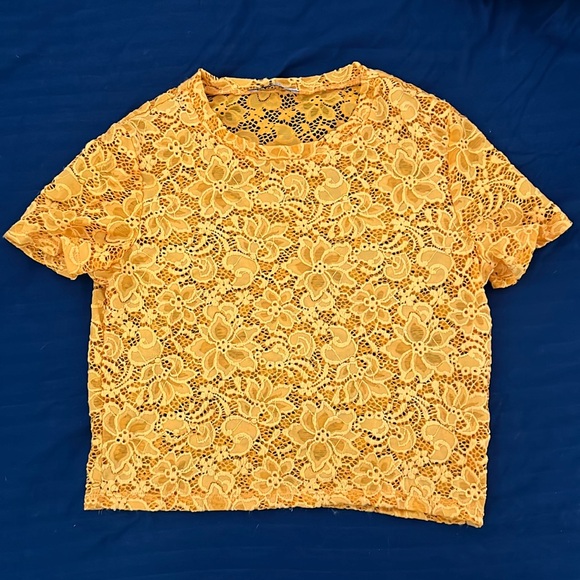 Small Yellow mesh top from Zara - Picture 1 of 2
